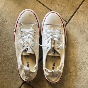 Converse White Canvas Sneakers size 10